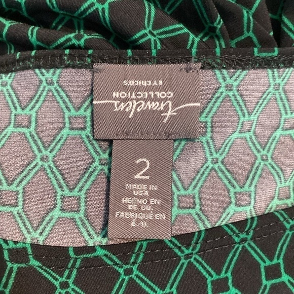 Travelers Collection by Chico's Top Size L Green Print - Picture 6 of 7